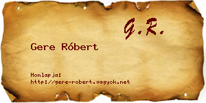 Gere Róbert névjegykártya